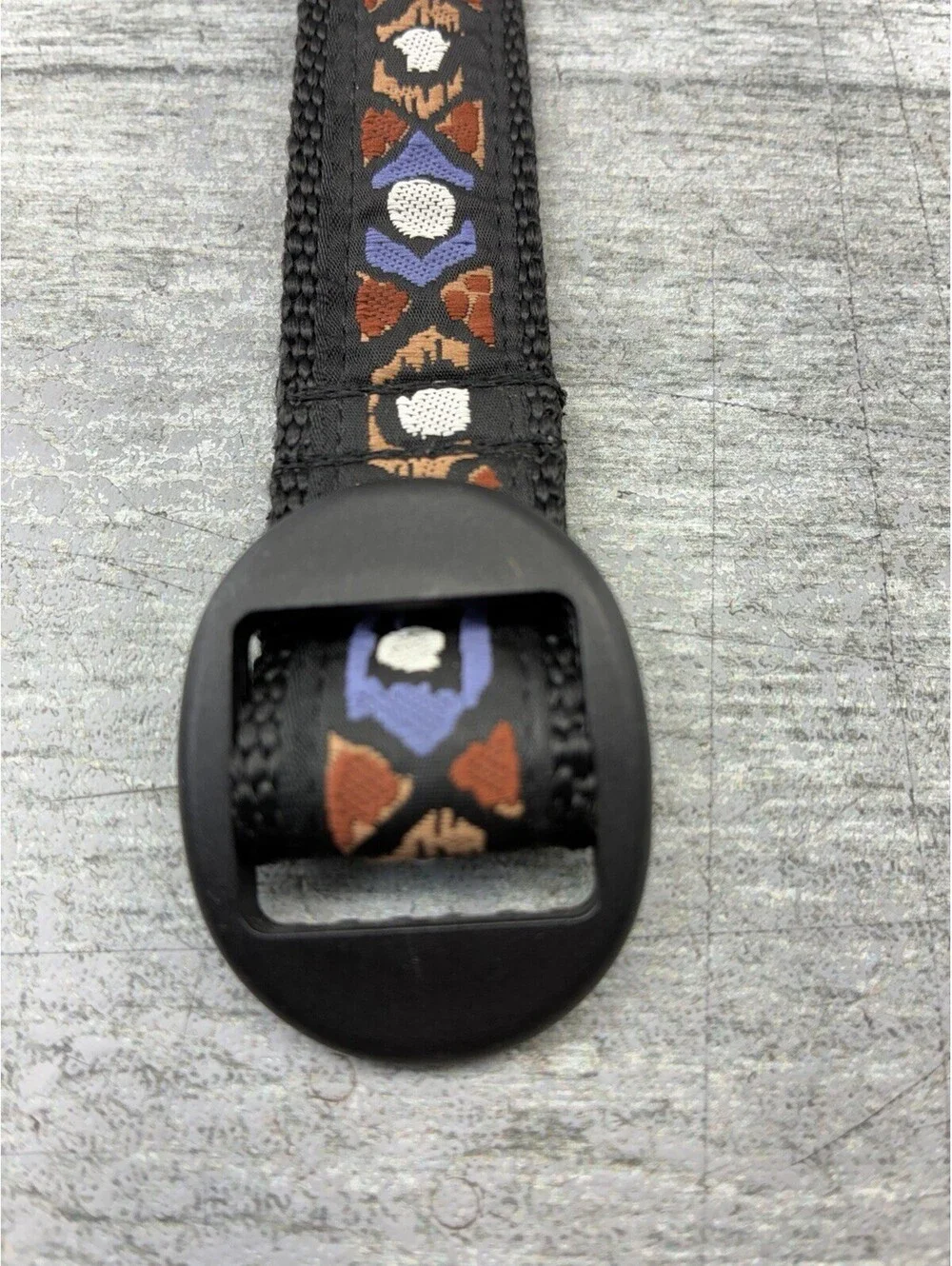VTG Silverfoot Webbing Belt Southwestern Aztec Diamond Pattern Black Gorpcore